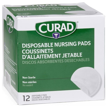 Curad Disposable Nursing Pads with Adhesive Strips, 12PK NURSEPAD1Z